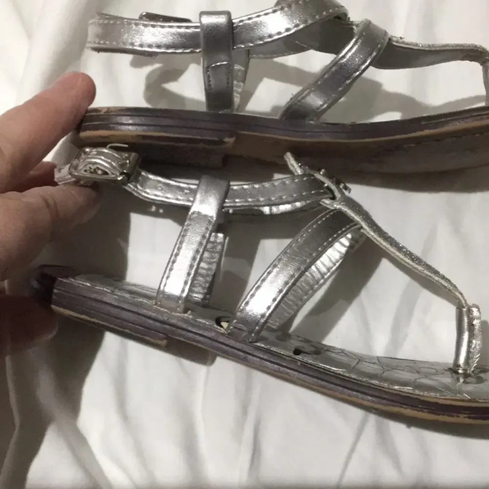 Sam Edelman 8 silver tween toes sandals